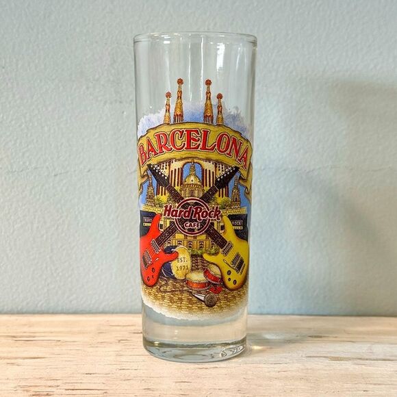 Hard Rock Cafe Barcelona Spain 4 Inch Shot Glass | Souvenir Collectible Barware - Picture 1 of 2